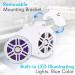 Pyle Marine Wakeboard Tower Speakers - Waterproof 4in Dual Subwoofer Set with Bluetooth, LED Lights - Boat Audio System (White) - Buy Online on GoSupps.com