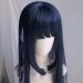 Harajuku Temperament Long Straight Lace Wig - 30 Inches 2 Tone Blue Purple with Dark Roots Heat Resistant Synthetic Fiber Air Bangs - International Shipping - Buy Online on GoSupps.com