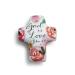 DEMDACO God is Love Scripture Floral Pink 2 x 2 Resin Stone Artful Cross Token Figurine