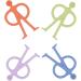 RvSky Newborn Chew Toys - 4 Pack Baby Teether Silicone | Soft Grip Teething Relief for Infants - Buy Online on GoSupps.com