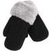 Toddler Winter Gloves with String - Warm Plush Knitted Black Gloves for 1-3Yrs - Buy Online on GoSupps.com