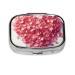 Heart Shaped Floral Petals Printed Square Pill Box Portable Travelling Pill Box Medicine Organiser