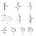 Tustrion 80PCS Stainless Steel Nose Piercing Kit | 12G 14G 16G Needles for Ear, Cartilage, Tragus, Septum, Lip, Eyebrow | Body Piercing Jewelry Set - Buy Online on GoSupps.com