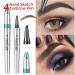 Long-Lasting Waterproof Eyebrow Pencil with 4 Tip Micro Head - #3 Reddish Brown Liquid Microblading Pen for Natural Eyebrow Makeup - Buy Online on GoSupps.com
