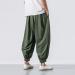 Men's Fashion Casual Solid Color Drawstring Pants | Wide Leg Elasticated, Plus Size | Army Green - Buy Online on GoSupps.com