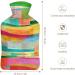 Color Hot Water Bottle with Plush Cover - Bed Warmer for Adults & Children - 26.5x15.3cm - International Shipping Available - Buy Online on GoSupps.com