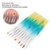10pcs Nail Art Liner Brush Set - Professional Acrylic Gel Nail Painting & Dotting Tools - Gradient Blue Design - Buy Online on GoSupps.com