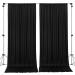 AK TRADING CO. 10 feet x 10 feet Polyester Backdrop Drapes Curtains Panels with Rod Pockets - Wedding Ceremony Party Home Window Decorations - Black