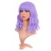 Buy MapofBeauty 14 Light Purple Short Wavy Curly Bob Wig with Bangs - Synthetic Hair for Women - Buy Online on GoSupps.com
