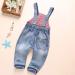 KIDSCOOL SPACE Baby & Little Boys/Girls Water Washed Ripped Soft Denim Overalls | Light Blue 12-18 Months - Buy Online on GoSupps.com
