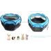 Portable Foldable Pet Playpen with Shade Cover - Blue | Indoor Outdoor Exercise Pen for Small Dogs, Puppies, Cats - Water-Resistant, Removable Cover Included - Buy Online on GoSupps.com