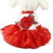 Yekeyi spring-summer princess dress for rabbits dogs cats cute rabbit decor tutu dress rock pet costumes XS leaves red