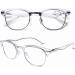 Doovic Blue Light Filter Computer Reading Glasses 1.5x - Round Transparent Metal Frames for Men & Women - Buy Online on GoSupps.com