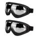 LJDJ Motorcycle Goggles - Glasses Set of 2 - Dirt Bike ATV Motocross Anti-UV Adjustable Riding Offroad Protective Combat Tactical Military Goggles for Men Women Kids Youth Adult Black+black/Clear Lens