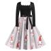 Christmas dress ladies dress long sleeve casual hoodover party dress women Christmas tunic clothing length shirt sweats sweater top with Christmas motif blouse dresses winter festive dress pink xl