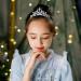 Brishow Rhinestone Girls Tiara and Crown Silver Crystal Princess Crowns Birthday Party Headband Tiaras (Blue)