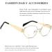 Gleyemor Stylish Oval Metal Frame Blue Light Glasses for Men & Women | UV400 Protection Fashion Accessories - Gold 54mm - Buy Online on GoSupps.com