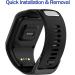Braleo Silicone Sports Bracelet for TomTom Runner 3/Runner 2/Spark 3/Adventurer/Golfer 2 - Replacement Bands (Black & Blue) - Buy Online on GoSupps.com