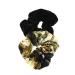 Zac's Alter Ego Set of 2 Hair Scrunchies -Crinkled Chain Link & Rope and Velvet Black