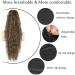 PORSMEER 28 Brown Blonde Ponytail Extension - Long Beach Wave Synthetic Drawstring Clip in Hairpiece for Women - Buy Online on GoSupps.com