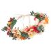 MAGICLULU Wreath Tiara Hair Bands Head Band Fall Garland Green Crown Headband for Girls Flower Girl Headpieces for Wedding Flower Headbands Flower Hair Accessories Autumn Miss