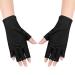 Bouttarro Anti UV Gloves Gel Nail Lamp UV Shield Glove,Professional Protection Gloves for Manicures,Protect Hands Nail Art Stretchy Fingerless Glove for Home Outdoor(Black)
