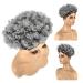 Allyreetress Short Curly Wig with Headband | Synthitic Kinky Curly Afro Puff | Yellow Leopard Print T1B/Grey - Buy Online on GoSupps.com