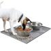 Mofason Pet Food Mat Waterproof Dog Mat XL (24x16) or L (20"x13")  0.5 inch Raised Edge, Dog Cat Silicone Feeding Placemat Water Bowl Tray for Floors, Nonslip Washable Dog Mat for Food and Water Large - 24 x 16 inches Grey