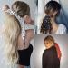 Hair Scarf Scrunchies Bow Scrunchies for Hair Chiffon Floral Scarf BowPonytail Holder for Women Girls (dial point) - Buy Online on GoSupps.com