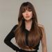 HAIRCUBE Wigs Brown Wig with Fringe Layered Wigs for Women Women Wigs in UK Natural Looking Synthetic Wigs for white Women Chocolate brown