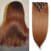 Silk-co 23" 8PCS Hairpiece Clip in Hair Extensions Vivid Auburn 100% Synthetic Hair Piece Long Straight for Full Head 23 Inch Straight #Vivid Auburn