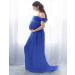 FEOYA Maxi Maternity Dress Chiffon Lace Strapless Gown | Blue | Pregnancy Photoshoot | Size 2 S - Buy Online on GoSupps.com