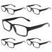Gaoye 5-Pack Reading Glasses Blue Light Blocking Spring Hinge Readers for Women Men Anti Glare Filter Lightweight Eyeglasses Black 2.5 x