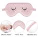 Lusofie 2Pcs Kids Silk Sleep Mask Set - Adjustable Eye Masks for Girls & Boys - Includes Storage Bag - Gray Pink - Ideal for Adults - Buy Online on GoSupps.com
