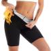 NANOHERTZ Sauna Sweat Shapewear Shorts Leggings Pants Workout Weight Loss Lower Body Shaper Sweatsuit Exercise Fitness Women Large Above Knee Short