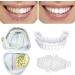 2 Pair of Cosmetic Veneers Teeth Cosmetic Department Temporary Prosthesis Teeth Upper + Lower Veneers Snap Comfort Prosthesis False Teeth for White Teeth Beautifully Tidy
