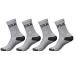 ATB 4 Pairs Mens Athletic USA Cushioned Crew Socks Grey Sport Premium Cotton 10-13
