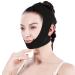 Post Surgical Chin Strap Bandage for Women - Neck and Chin Compression Garment Wrap - Face Slimmer, Jowl Tightening, Chin Lifting (Black, L)