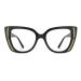 Zeelool Non-prescription Clear Lens Eyeglasses for Women Thick Cat Eye Frame Eyewear JGA158456 Jga158456-01 Black Blue Light Blocking