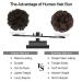 FESHFEN Messy Bun Hair Piece - 100% Human Hair Extension in Dark Brown - Buy Online on GoSupps.com