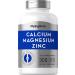 Calcium Magnesium Zinc Supplement | 300 Coated Caplets | Non-GMO Gluten Free | by Piping Rock