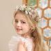 Iyou flower girl hair accessories pink flower leaf leaf headband birthday community hair part headgear heading to the princess costume wedding