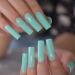 Mint Green Extra Long Square Press On Nails - Glossy Acrylic Nail Set for Women | 24 Pcs Perfect for Prom & Parties - Buy Online on GoSupps.com