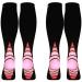Compression Socks / Stockings for Men & Women Better Blood Circulation Black & Pink S/M(For Women 4-6.5 / For Men 4-8)2 same pair Black & Pink S-M