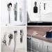4 Pieces Adhesive Hooks Set - Silicone Toothbrush Holder Key & Cable Organizer | Self-Adhesive Wall Hooks for Bathroom & Kitchen (Black + White) - Buy Online on GoSupps.com