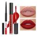 evpct 2Pcs Ruby Red Berry Colored Matte Liquid Lipstick and Lip Liner Pack Makeup Set Liquid Matte Lipstick Lip Stain Gloss Long Lasting labiales mate 24 horas originales matte larga duracion 24 30 0.21 Fl Oz (Pack of 1...