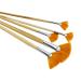JOWOART 5Pcs/Set Fan-Shaped Nylon Hair Short Wood Rod Brush Painting Drawing Supplies