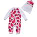 BONVERANO Baby Girl Swimsuit UPF 50+ Sun Protection | Full-Length Zipper & Sun Cap | 12 Months | Strawberry - Buy Online on GoSupps.com
