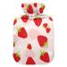 Hot water bottles with cover fruits strawberry hot water bag for pain relief heat and cold therapy hot water bottle water bag 2 liters