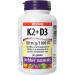 Webber Naturals Vitamin K2 with D3 60 Softgels Helps Support Bones Teeth and Immune Function Gluten & Dairy Free & Vitamin E 400 IU 120 Softgels Natural Source of Vitamin E Vitamin+ Softgel - Buy Online on GoSupps.com